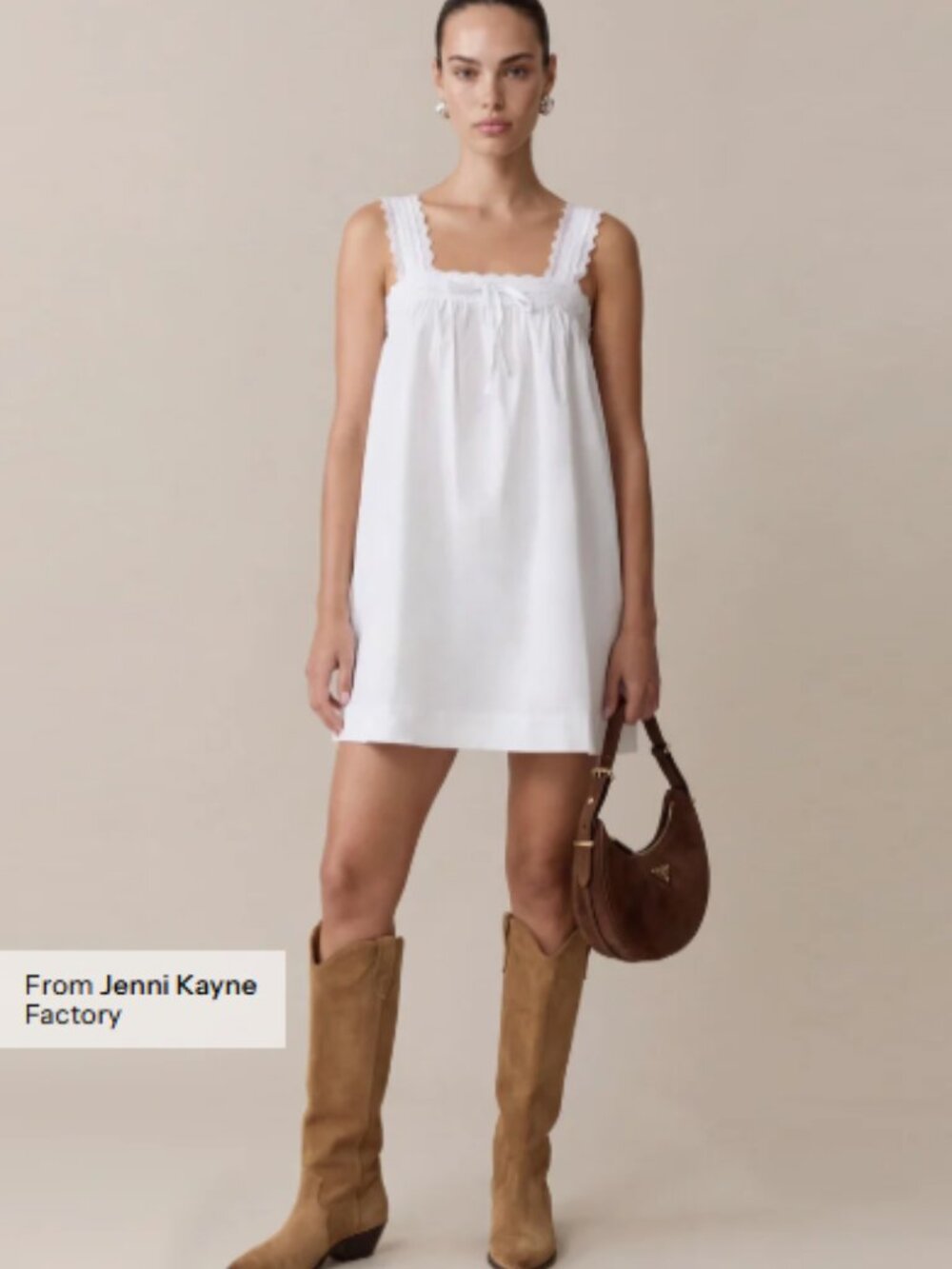 Kourt Beverly Cotton White Eyelet Trim Mini Dress. Lined sz M
